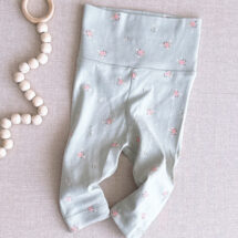 شلوار بچه گانه برند H&M مدل کمر پهن سبز گلدار