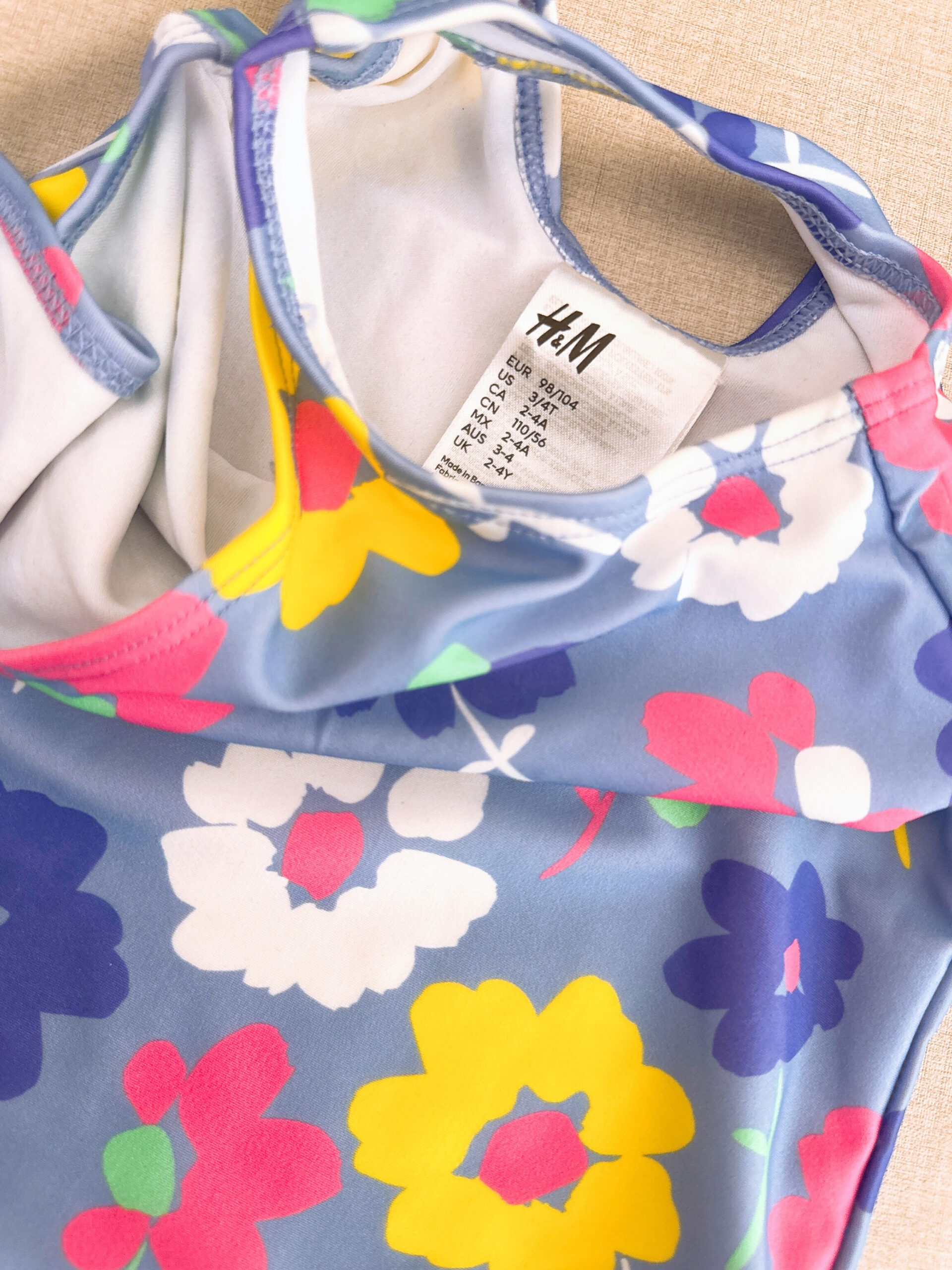 مایو بچه گانه دخترانه برند H&M مدل میخک بنفش - Image 2