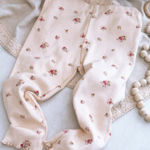 شلوار بچه گانه دخترانه برند H&M کبریتی کرم گلدار
