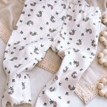 شلوار بچه گانه دخترانه برند H&M کبریتی گلریز و برگ
