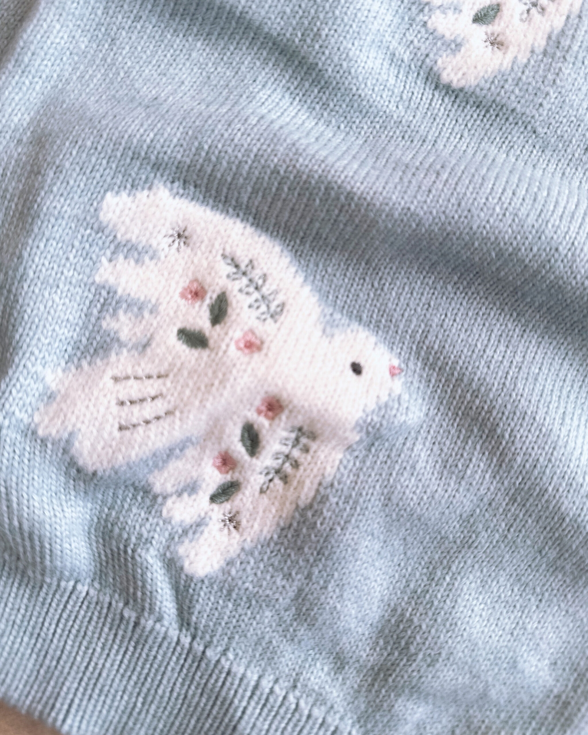 بلوز بافتنی بچه گانه برند H&M مدل آبی پرستو - Image 2