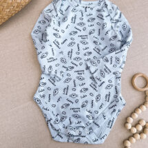 بادی نوزادی برند H&M مدل آبی little monkey