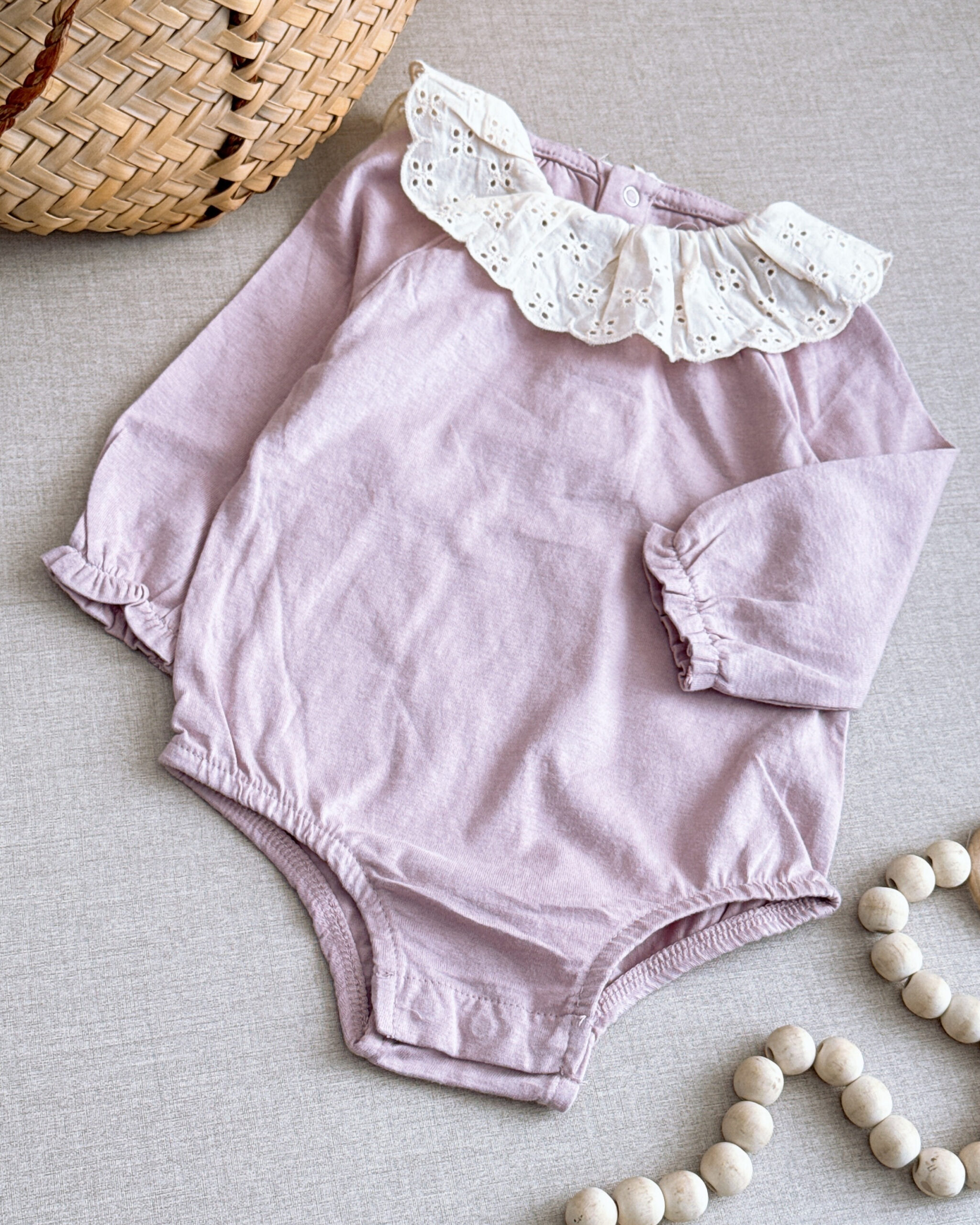بادی دخترانه برند Cotton مدل یقه گیپوری - Image 2