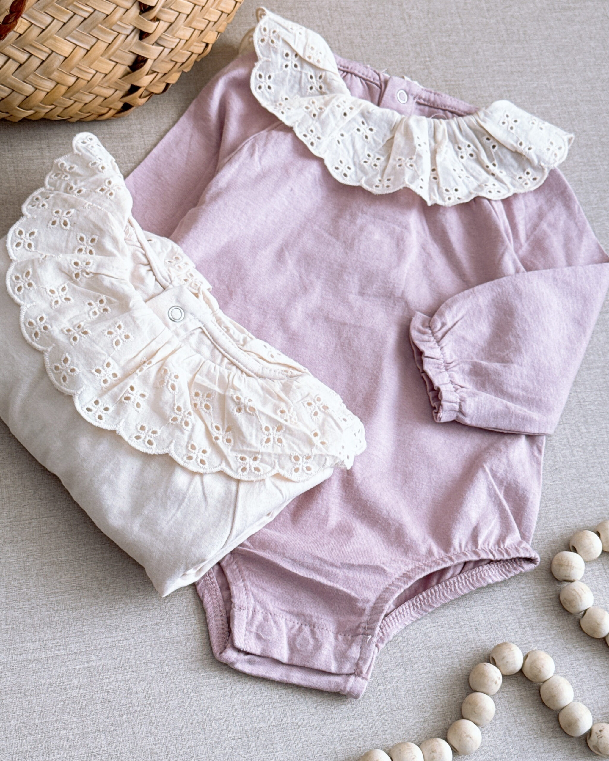 بادی دخترانه برند Cotton مدل یقه گیپوری