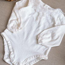 بادی دخترانه برند cotton مدل سفید یقه توری