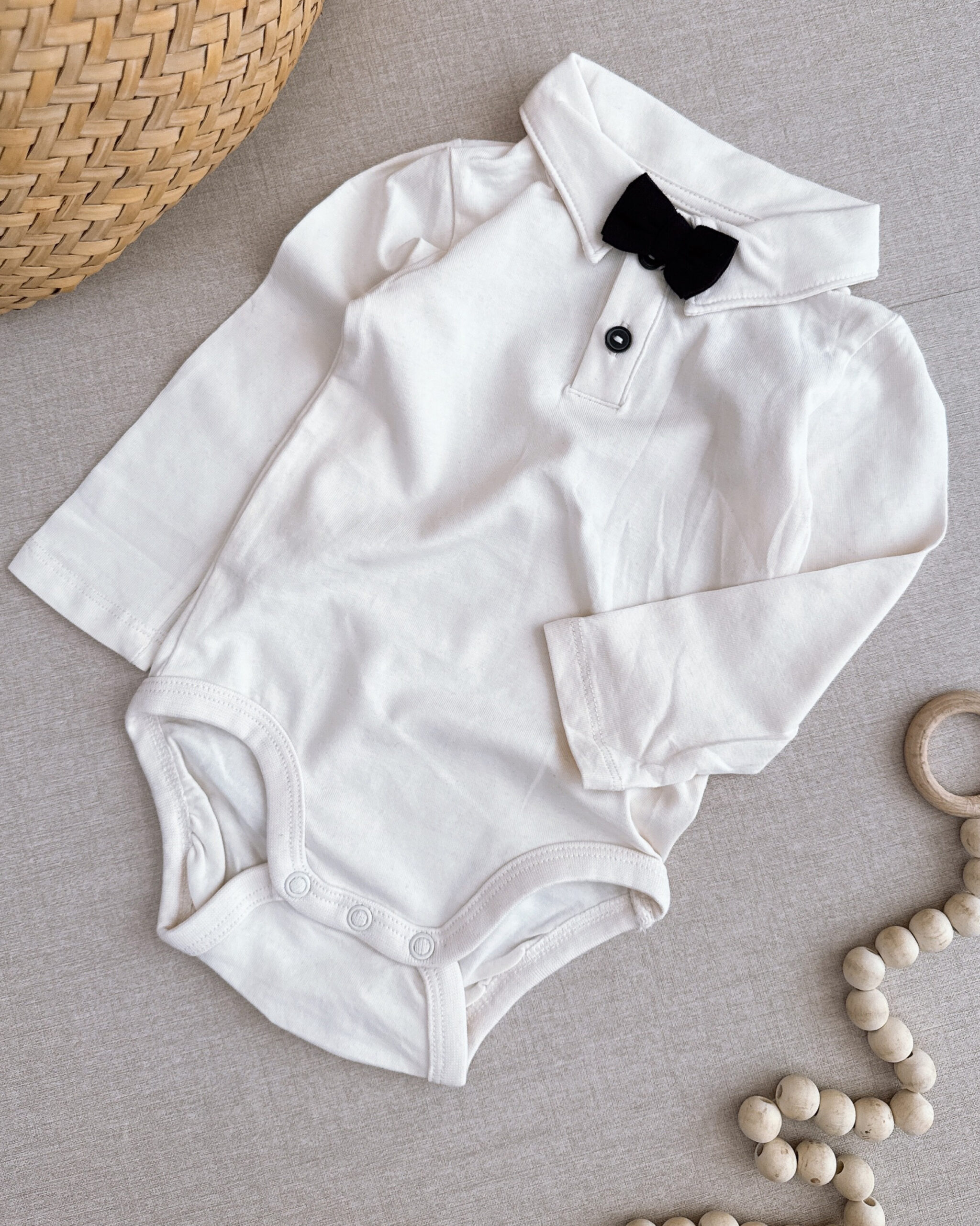 بادی نوزادی برند H&M مدل یقه سه دکمه پاپیونی - Image 3