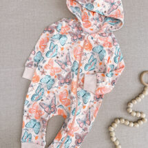 سرهمی نوزادی H&M مدل کلاهدار گلبهی پروانه