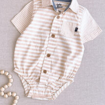 بادی نوزادی برند Baby Bgosh مدل کرم یقه دار راهدار